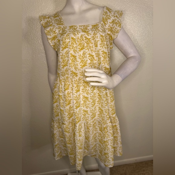 Ces Femme Dress Size Medium In Yellow Floral.  #94 - Picture 1 of 11